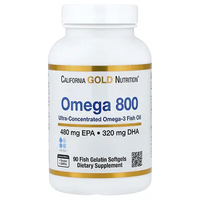 California Gold Nutrition (캘리포니아골드뉴트리션), 오메가 800, 피쉬 젤라틴 소프트젤 90정(소프트젤 1정당 1,000mg)